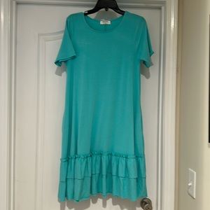 Zenana Mint Ruffled Dress-NWOT